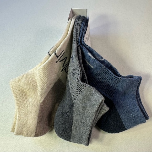 3 Pack NWT Calvin Klein Men's No Show Socks -Cream, Gray and Blue - Picture 5 of 5